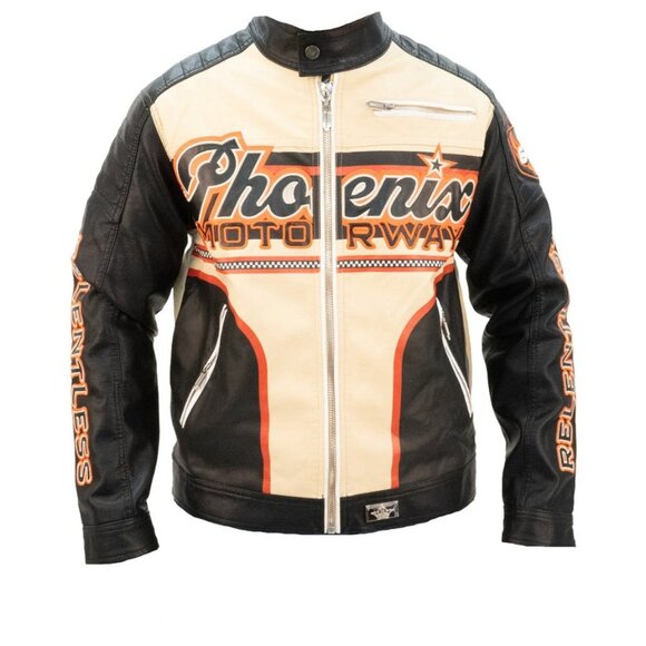 Watson Men’s “Phoenix” Moto Jacket – Cream/Black - Picture 5 of 6